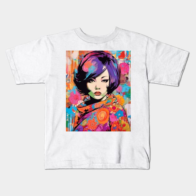 The Asian American Pop Street Mosaic Kids T-Shirt by Unboxed Mind of J.A.Y LLC 